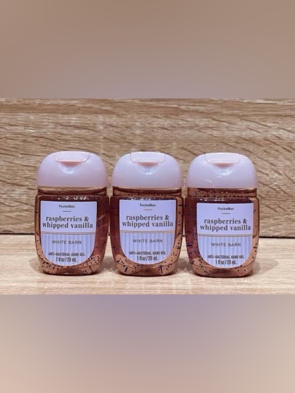 Bath & Body Works White Barn Raspberries & Whipped Vanilla Hand Gel Trio